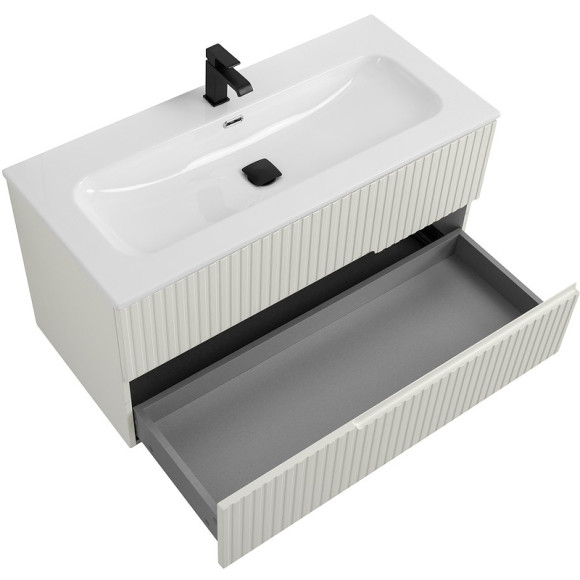 Тумба под раковину Cezares Duet-N 100 DUET-N-1000-2C-SO-AS-P подвесная Альпака брашированная