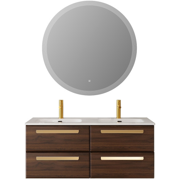 Тумба под раковину Cezares Eco-Cer-N 120 ECO-CER-N-1200-4C-SO-2-NCS-P подвесная Орех шоколад Софт без ручек