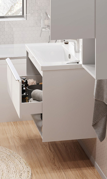 Тумба под раковину Aquaton Хоуп 80 1A287301HP2B0 подвесная Белая матовая