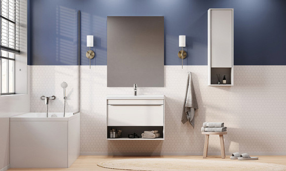 Тумба под раковину Aquaton Хоуп 80 1A287301HP2B0 подвесная Белая матовая