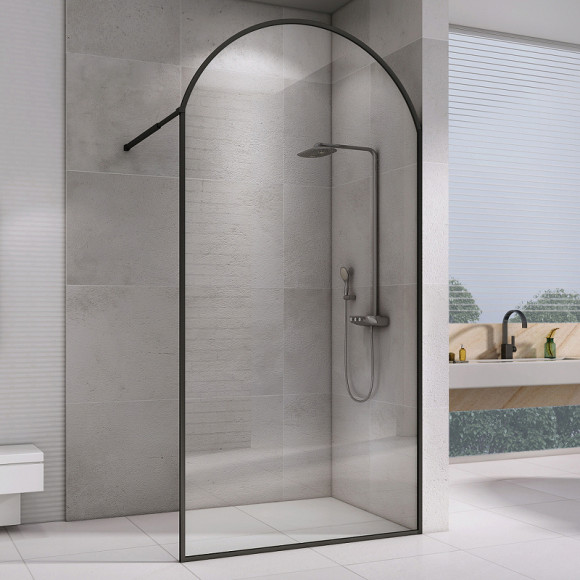 Душевая перегородка Abber Immer Offen 100 AG64100BN8 профиль Черный стекло прозрачное Душевая перегородка Abber Immer Offen 100 AG64100BN8 профиль Черный стекло прозрачное