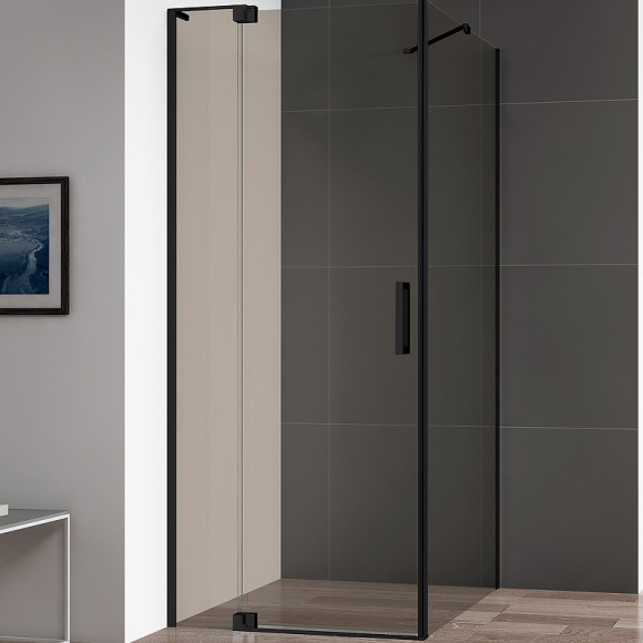 Душевой уголок Cezares Slider 80x90 SLIDER-AH-1-90-70/80-BR-NERO профиль Черный матовый стекло бронзовое