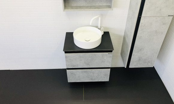 Тумба с раковиной Comforty Эдинбург 60-2 00-00005701 подвесная Бетон светлый Тумба с раковиной Comforty Эдинбург 60-2 00-00005701 подвесная Бетон светлый