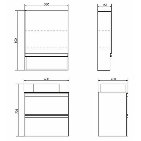 Тумба с раковиной Comforty Эдинбург 60-2 00-00005701 подвесная Бетон светлый Тумба с раковиной Comforty Эдинбург 60-2 00-00005701 подвесная Бетон светлый