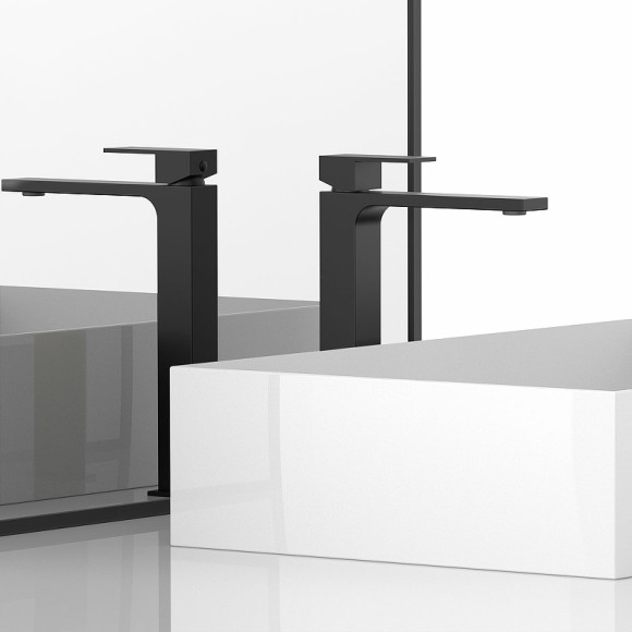 Смеситель для раковины Vincea Cube VBF-1C02MB Черный матовый