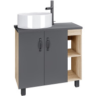 Тумба под раковину Grossman Флай 80 108002 Дуб сонома Серая Тумба под раковину Grossman Флай 80 108002 Дуб сонома Серая