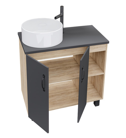 Тумба под раковину Grossman Флай 80 108002 Дуб сонома Серая