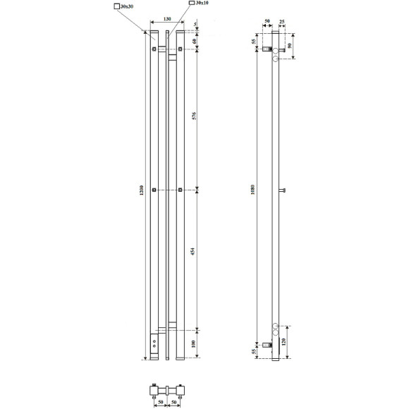 Электрический полотенцесушитель Point Фрея PN20712B П2 100x1200 диммер слева Черный Электрический полотенцесушитель Point Фрея PN20712B П2 100x1200 диммер слева Черный