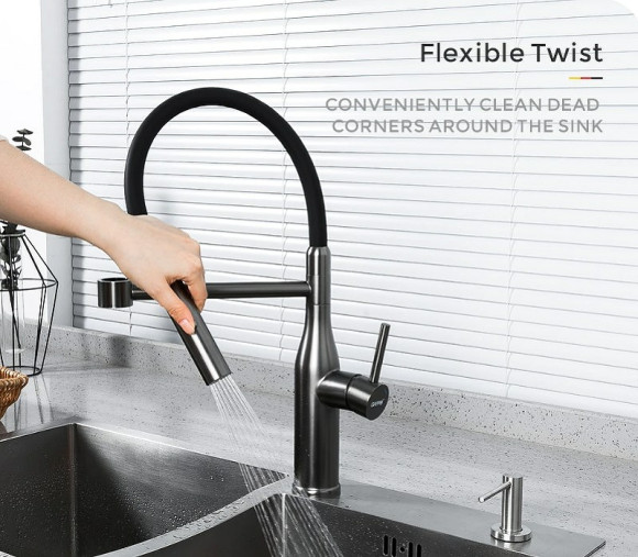 Смеситель для кухни Gappo G4398-51 Графит Черный