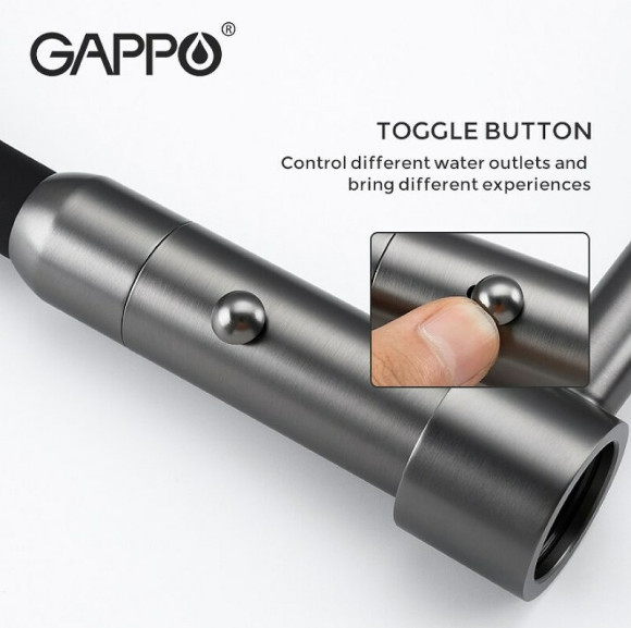 Смеситель для кухни Gappo G4398-51 Графит Черный