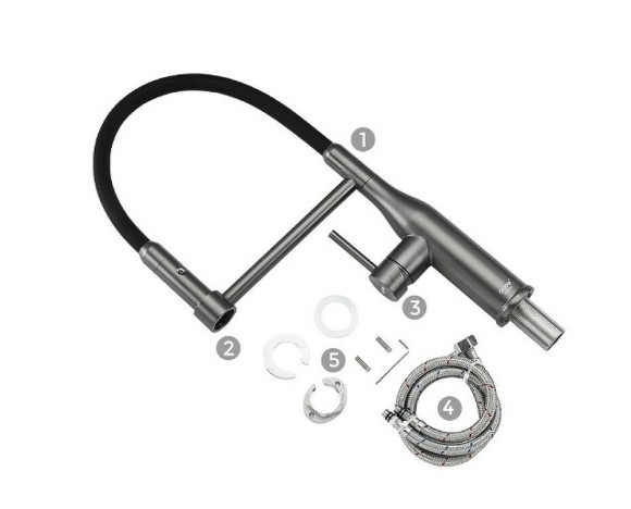 Смеситель для кухни Gappo G4398-51 Графит Черный