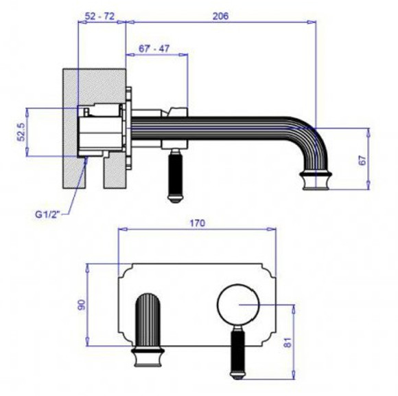 Смеситель для раковины Cezares Olimp BLSM2-L OLIMP-BLSM2-03/24-L Золото 24 карат