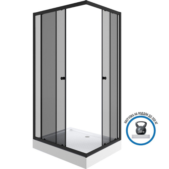 Душевой уголок Niagara Eco 100х80 NG-018-14QT профиль Черный стекло тонированное Душевой уголок Niagara Eco 100х80 NG-018-14QT профиль Черный стекло тонированное