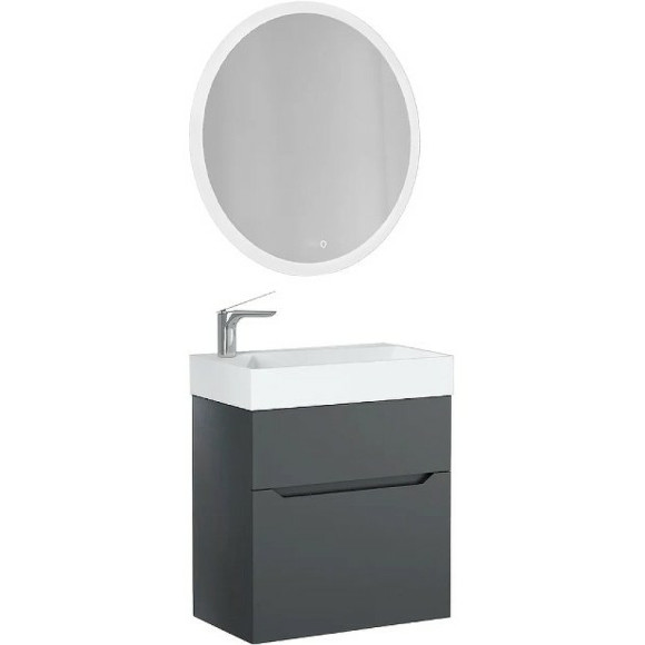 Тумба под раковину Jorno Folk 55 Folk.01.55/P/A/JR подвесная Антрацит