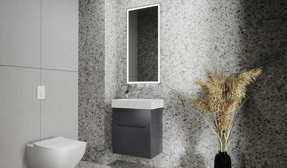 Тумба под раковину Jorno Folk 55 Folk.01.55/P/A/JR подвесная Антрацит