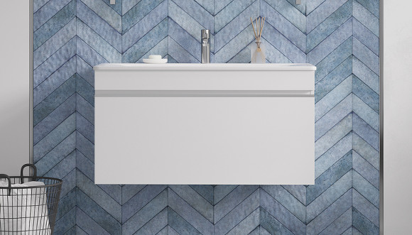 Тумба под раковину Velvex Pulsus 100 tp.PUL.PUL.100.1Y подвесная Белая глянцевая