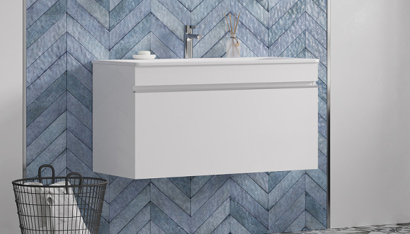 Тумба под раковину Velvex Pulsus 100 tp.PUL.PUL.100.1Y подвесная Белая глянцевая