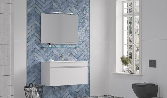 Тумба под раковину Velvex Pulsus 100 tp.PUL.PUL.100.1Y подвесная Белая глянцевая