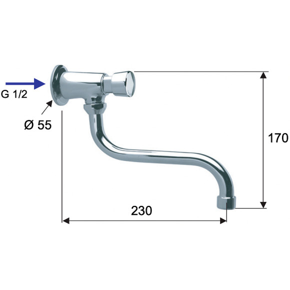 Кран для одного типа воды Remer Tempor TE53 Хром Кран для одного типа воды Remer Tempor TE53 Хром