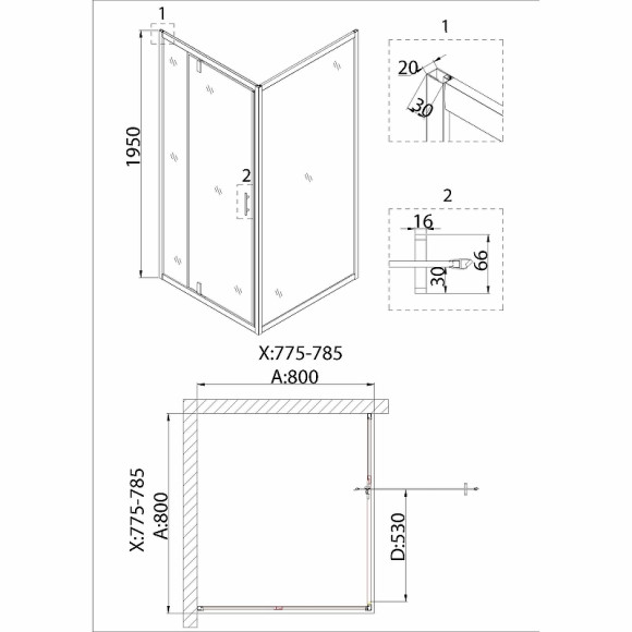 Душевой уголок Niagara Nova 80х80 NG-63-8A-A80 профиль Хром стекло прозрачное Душевой уголок Niagara Nova 80х80 NG-63-8A-A80 профиль Хром стекло прозрачное
