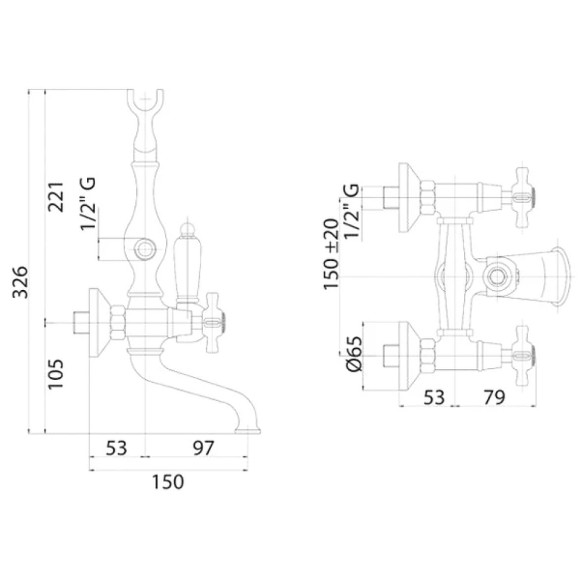 Смеситель на борт ванны Cezares Lord LORD-PBV-03/24-M Золото 24 карат