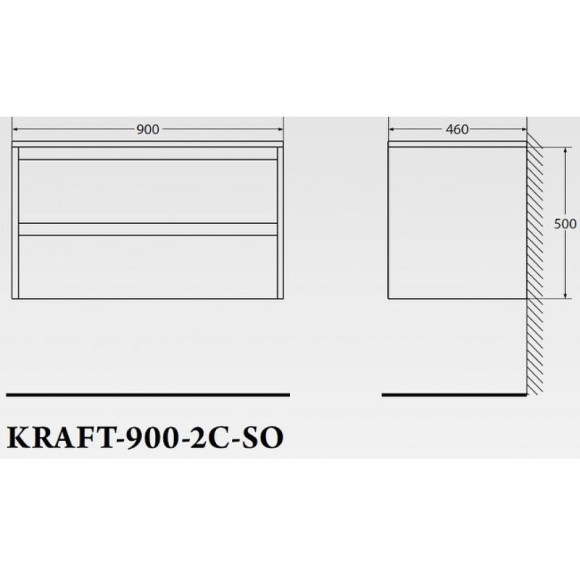 Тумба под раковину BelBagno Kraft 90 KRAFT-900-2C-SO-BO подвесная Bianco Opaco