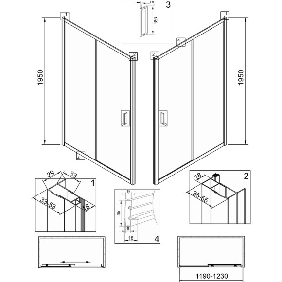 Душевая дверь Veconi Vianno VN-46B 120 VN46B-120-01-C5 профиль Черный матовый стекло прозрачное Душевая дверь Veconi Vianno VN-46B 120 VN46B-120-01-C5 профиль Черный матовый стекло прозрачное