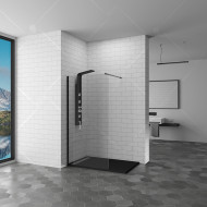 Душевая перегородка RGW Walk In WA-010 B 80 351001008-14 профиль Черный стекло прозрачное