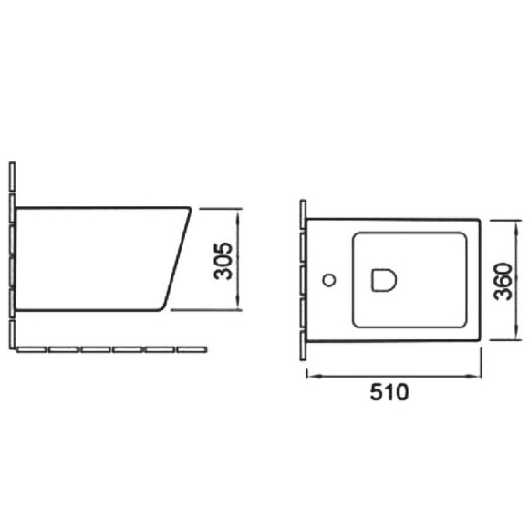 Биде SantiLine SL-5054MB подвесное Черное матовое Биде SantiLine SL-5054MB подвесное Черное матовое