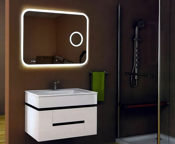 Зеркало Relisan Constance 1200х800 Гл000024356 с подсветкой с сенсорным выключателем, увеличением и часами