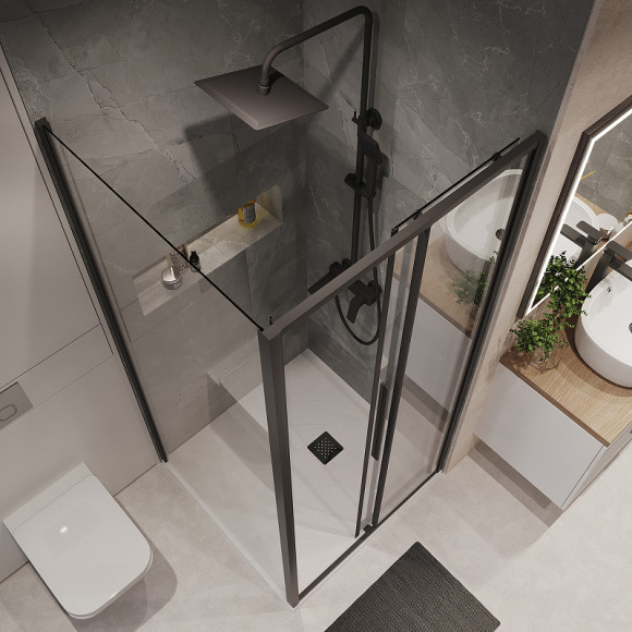 Душевой уголок Niagara Nova 90х90 NG-84-9AB-A90B-34 профиль Черный матовый стекло прозрачное Душевой уголок Niagara Nova 90х90 NG-84-9AB-A90B-34 профиль Черный матовый стекло прозрачное