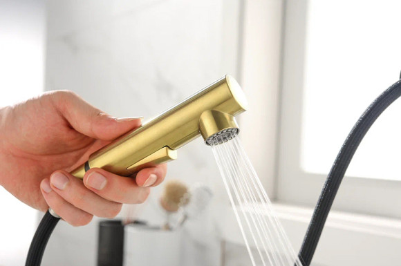 Смеситель для кухни Paulmark Neo Ne214419-SBG Светлое брашированное золото