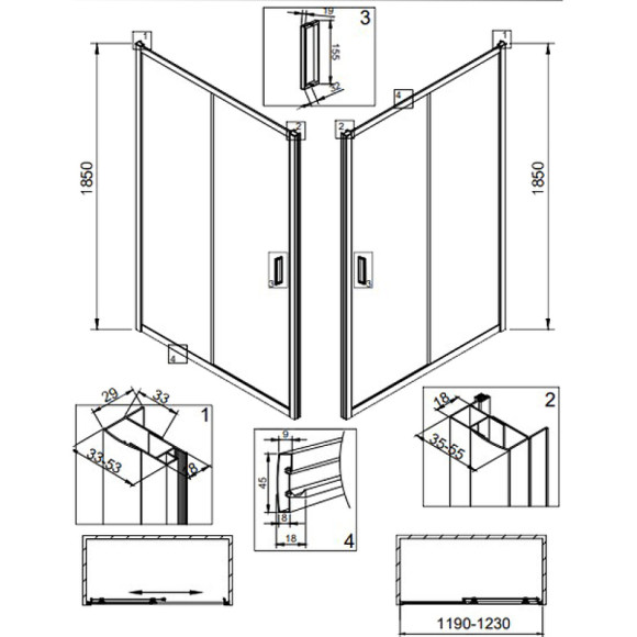 Душевая дверь Veconi Vianno VN-46 120 VN46-120-01-C5 профиль Хром стекло прозрачное Душевая дверь Veconi Vianno VN-46 120 VN46-120-01-C5 профиль Хром стекло прозрачное