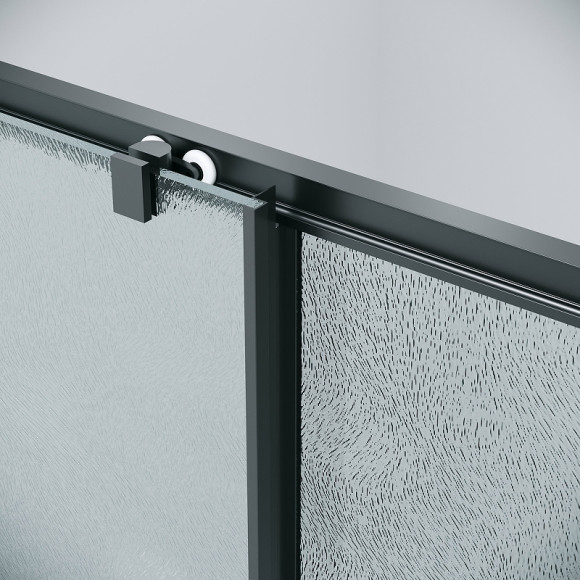 Душевая дверь Grossman Cosmo 130 100.K33.02.130.21.02 профиль Черный матовый стекло шиншилла