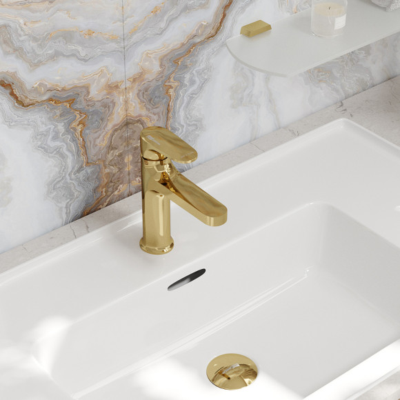 Смеситель для раковины WasserKRAFT Neckar 2103 Золото глянцевое Смеситель для раковины WasserKRAFT Neckar 2103 Золото глянцевое