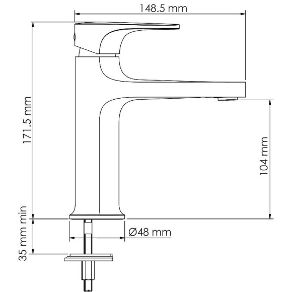 Смеситель для раковины WasserKRAFT Neckar 2103 Золото глянцевое Смеситель для раковины WasserKRAFT Neckar 2103 Золото глянцевое