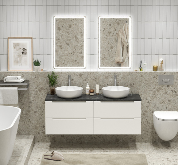 Тумба под раковину BelBagno Etna 140 ETNA-1400-4C-SO-2-BL подвесная Bianco Lucido