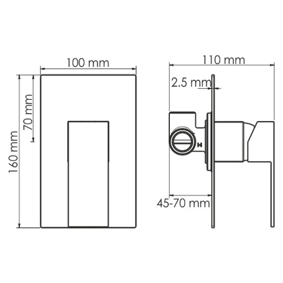 Смеситель для душа WasserKRAFT Abens 2051 Чёрный матовый