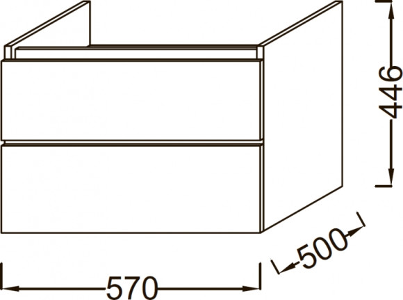 Тумба под раковину Jacob Delafon Parallel 57 EB504-E10 подвесная Квебекский дуб