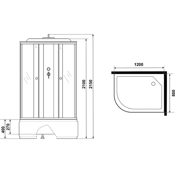 Душевая кабина Niagara Eco NG-7310-14R 120х80 без гидромассажа Душевая кабина Niagara Eco NG-7310-14R 120х80 без гидромассажа