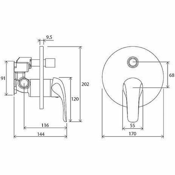 Смеситель для душа Ravak Rosa RS 065.00 X070050 Хром Смеситель для душа Ravak Rosa RS 065.00 X070050 Хром