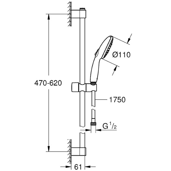 Душевой гарнитур Grohe Tempesta 110 27794003 Хром