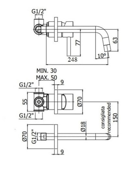 Комплект смесителей Paffoni Light KITCOL632CR007 Хром
