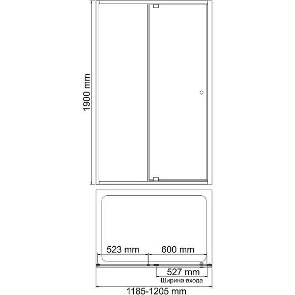 Душевая дверь WasserKRAFT Aula 120 11P05 профиль Хром стекло прозрачное Душевая дверь WasserKRAFT Aula 120 11P05 профиль Хром стекло прозрачное