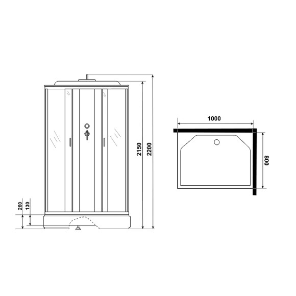 Душевая кабина Niagara Classic 100х80 NG-33084-14QG с гидромассажем Душевая кабина Niagara Classic 100х80 NG-33084-14QG с гидромассажем
