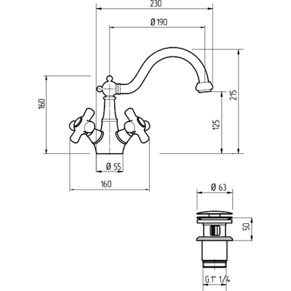 Смеситель для раковины Migliore Provance 19474 Хром Смеситель для раковины Migliore Provance 19474 Хром