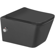 Унитаз биде SantiLine SL-5004MB-BD подвесной Черный матовый с сиденьем Микролифт