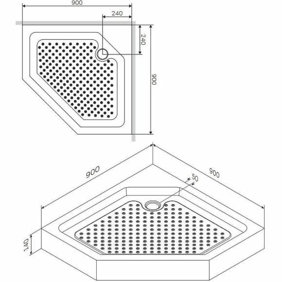 Акриловый поддон для душа AM.PM Gem 90х90 W90T-405-090WT Белый Акриловый поддон для душа AM.PM Gem 90х90 W90T-405-090WT Белый