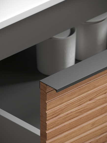 Тумба под раковину Sancos Delta 80 DL80GR подвесная Дуб красный Графит