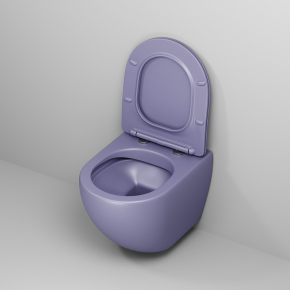 Унитаз Grossman Color GR-4455LIMS подвесной Фиолетовый матовый с сиденьем Микролифт Унитаз Grossman Color GR-4455LIMS подвесной Фиолетовый матовый с сиденьем Микролифт